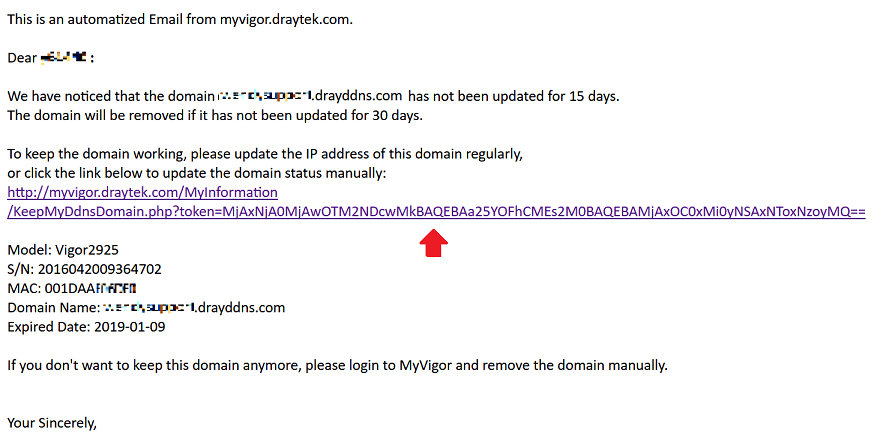 скриншот электронного письма с уведомлением об обновлении